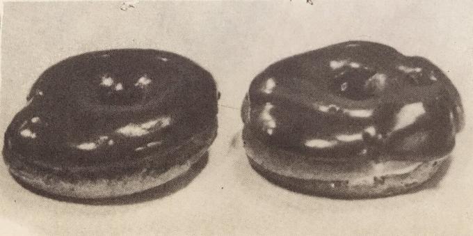 Tortas "Choux žiedas su kremu". Nuotrauka iš knygos "gamyba kepinių ir pyragaičių gamyba," 1976