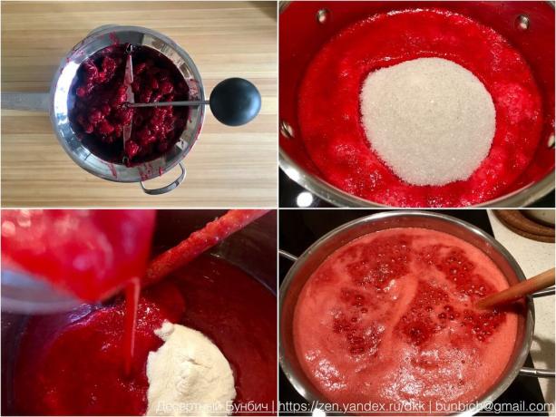 Procesas ruošiant skystą džemo AGRASTŲ ir serbentų raudona